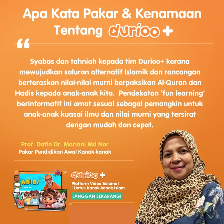 Kata-kata Prof. Datin Dr. Mariani Md Nor tentang Durioo+